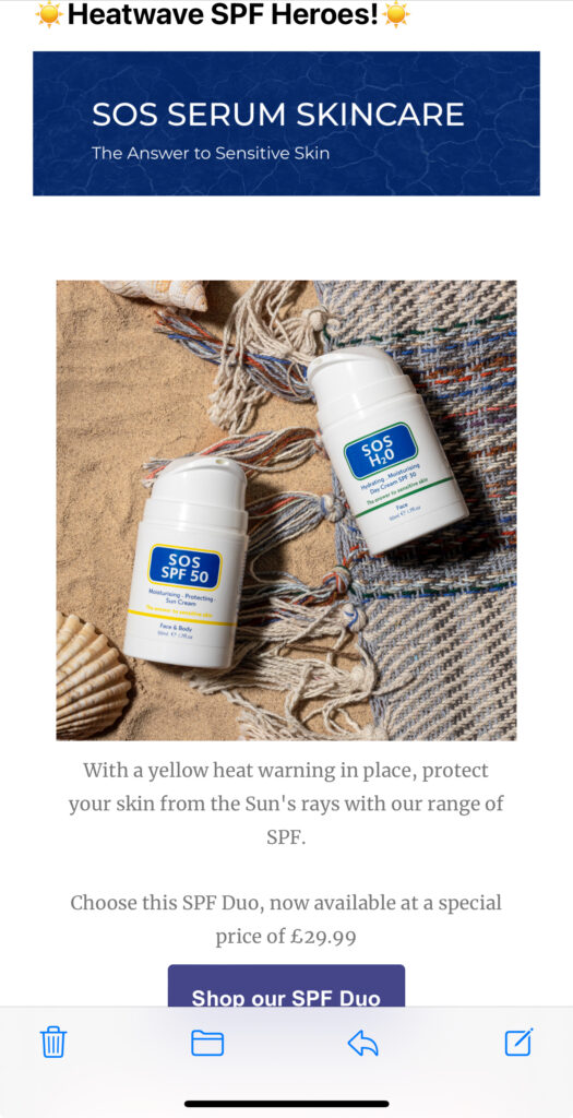 Seasonal Email Campaign - skincare