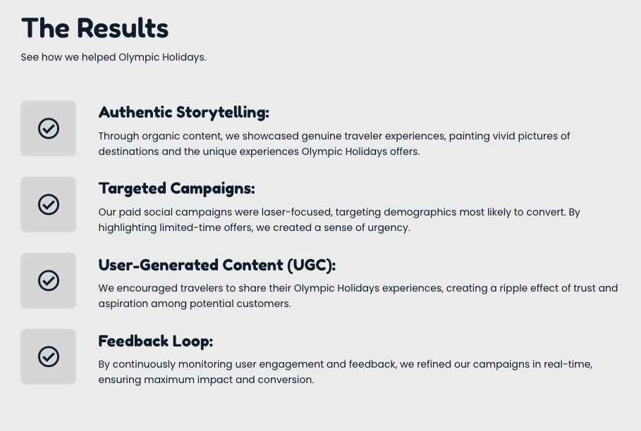 Marketing Agency results